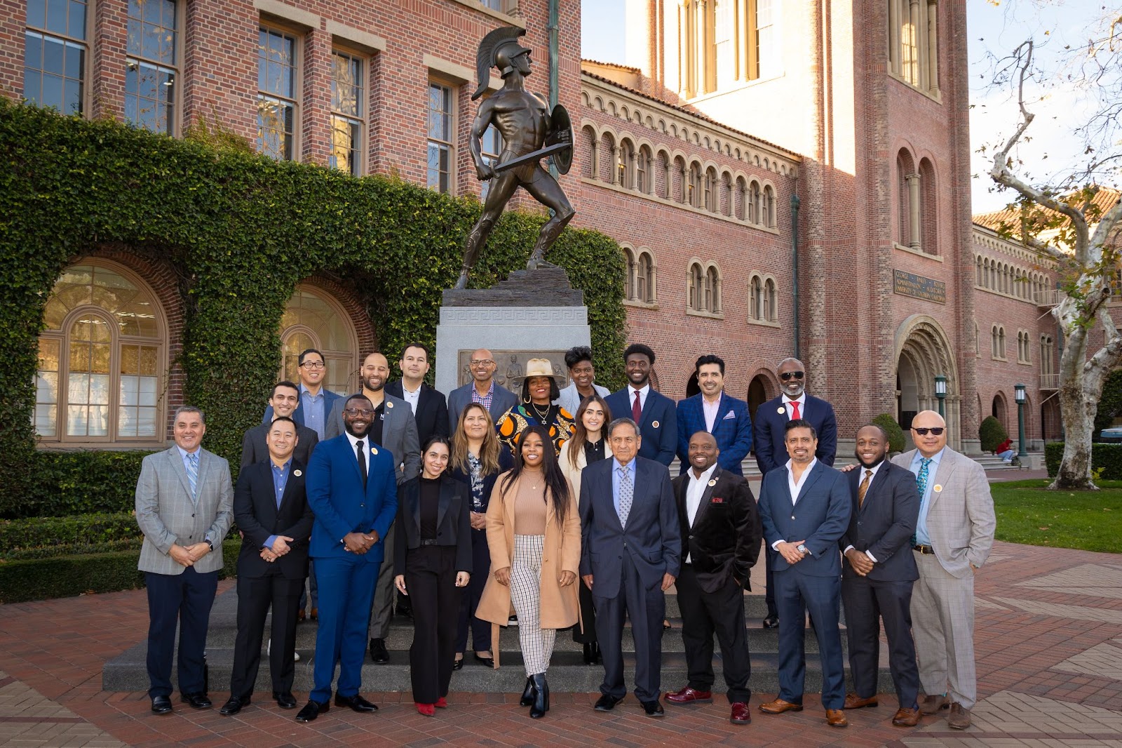 USC Ross Program students pose for a group pictures with Regency Center mentors