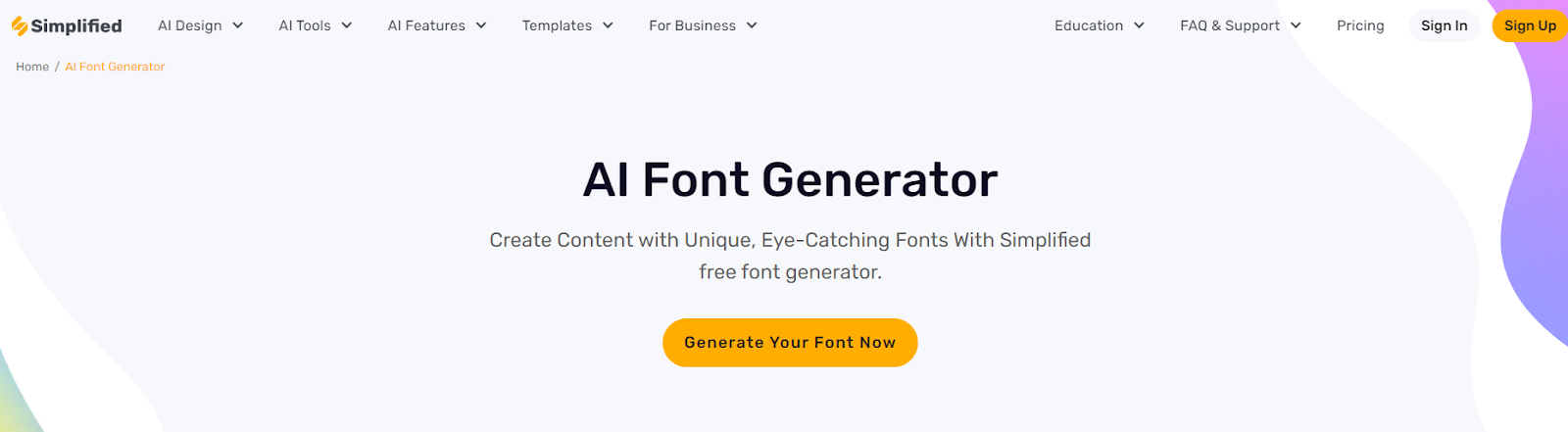 Simplified's AI Font Generator