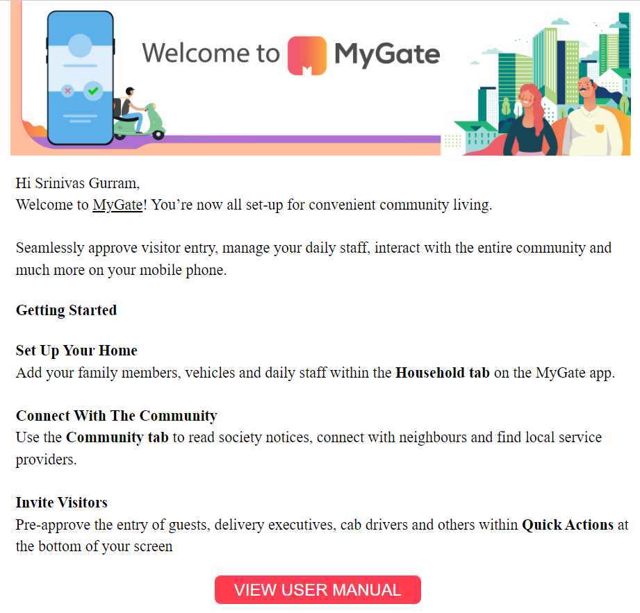 Mygate's Personalized User Onboarding Email