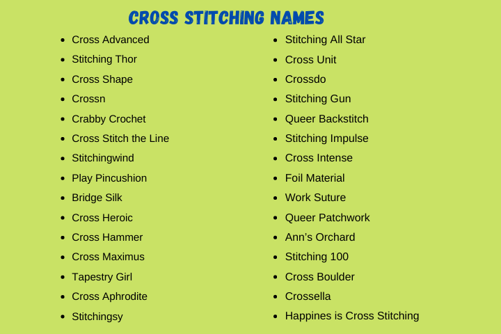 Cross Stitching Names 