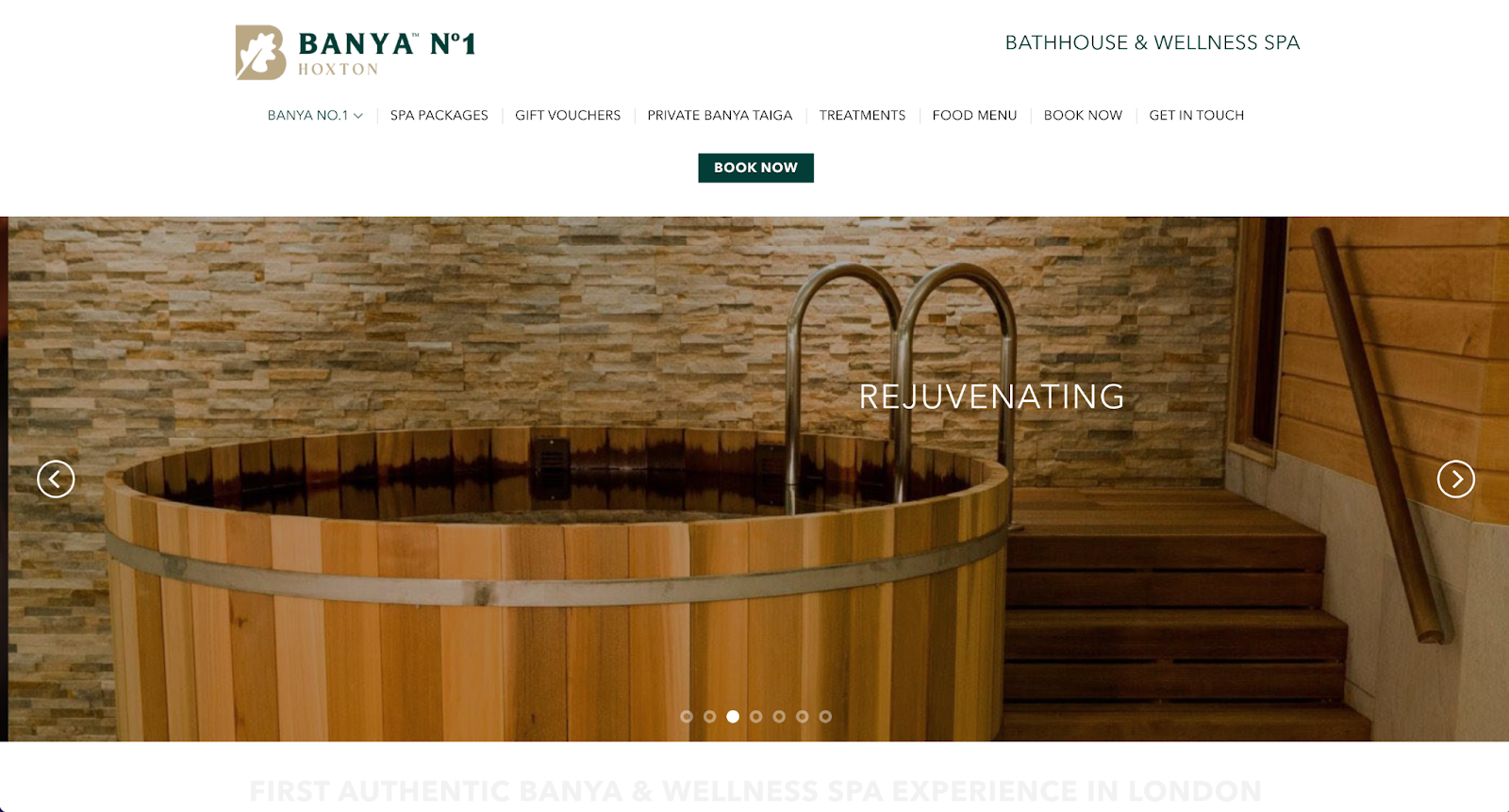spa website examples, banya no. 1