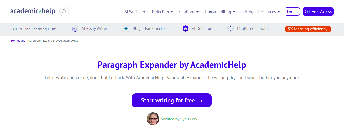 AcademicHelp Paragraph Expander