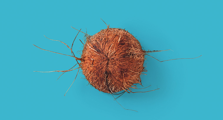 a coconut on flat surface