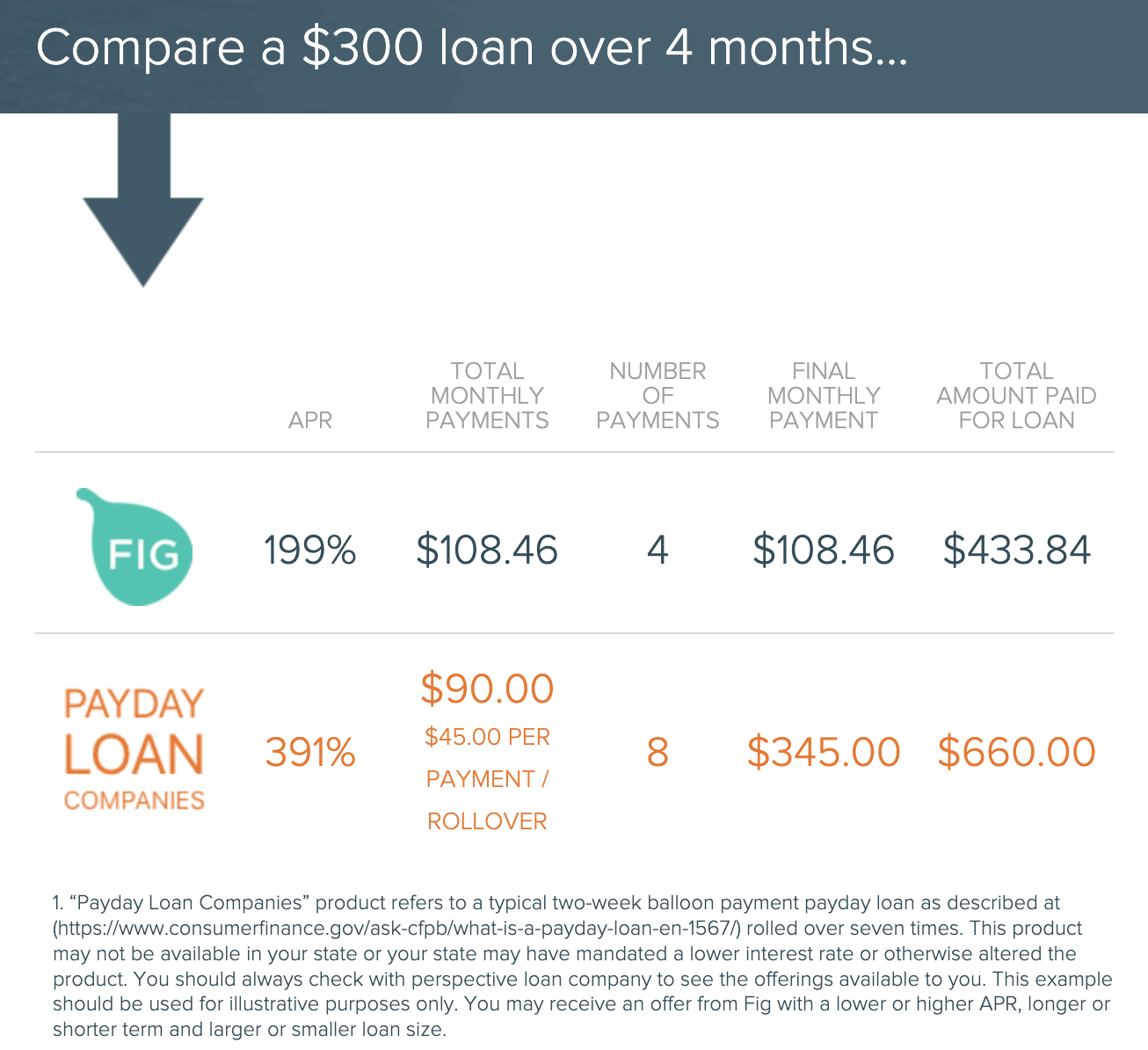 Screenshot from Fig Loans application