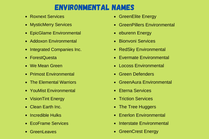 Environmental Names