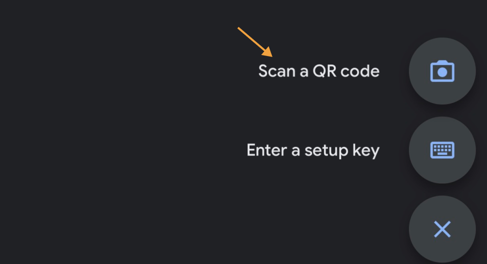 Google Authenticator app - scan a QR code link