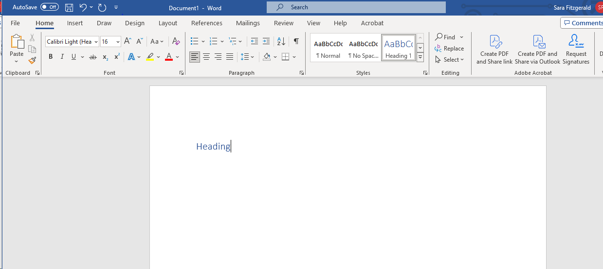 Screenshot: Microsoft Word with Styles Menu circled in red.
