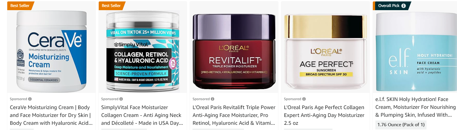 CeraVe, L'Oreal, and other moisturizing cream makeup products