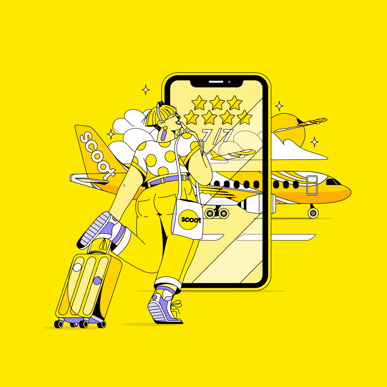 Artifact from the Scoot Airlines Illustration Showcase article on Abduzeedo