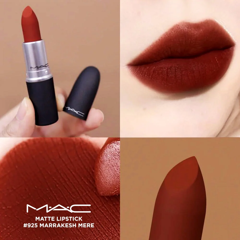 Son thỏi MAC Matte Lipstick - 925 Marrakesh Mere mang sắc đỏ đất thiên về tông đất