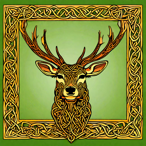 Celtic stag in colour