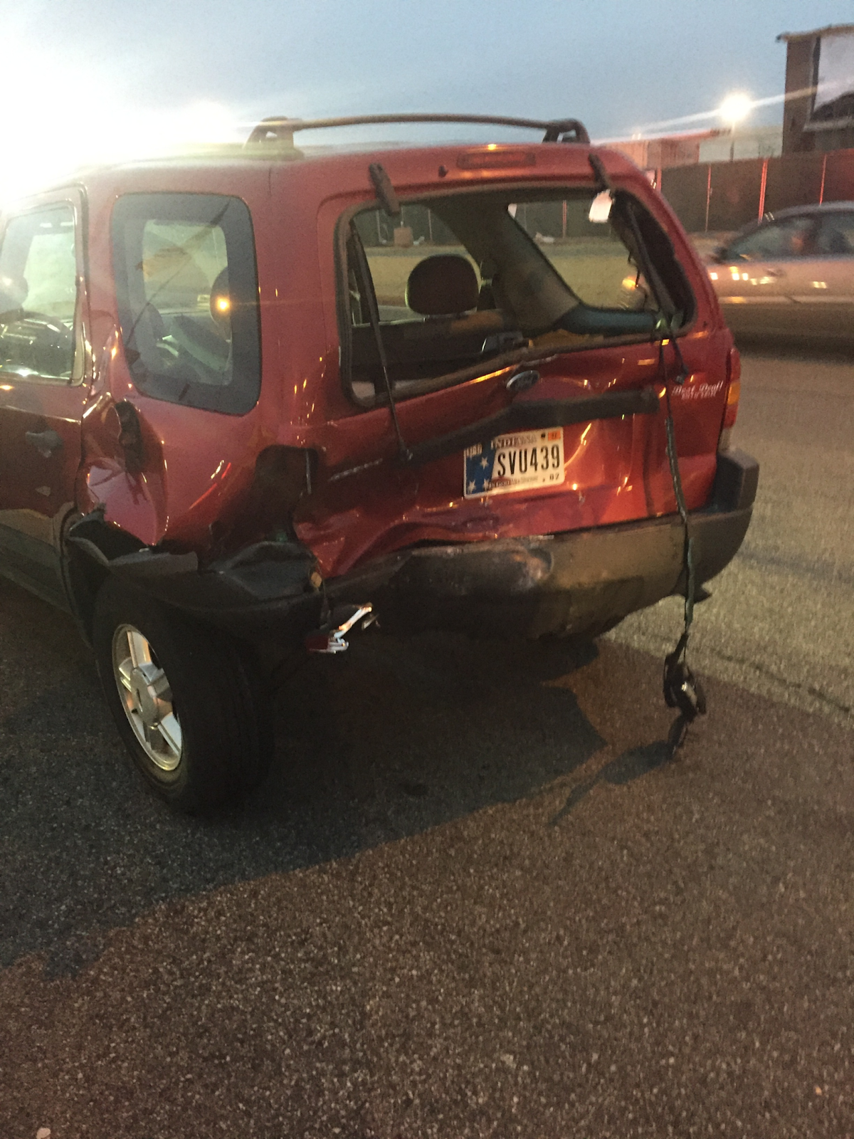 rear end damage to a car in indianapolis