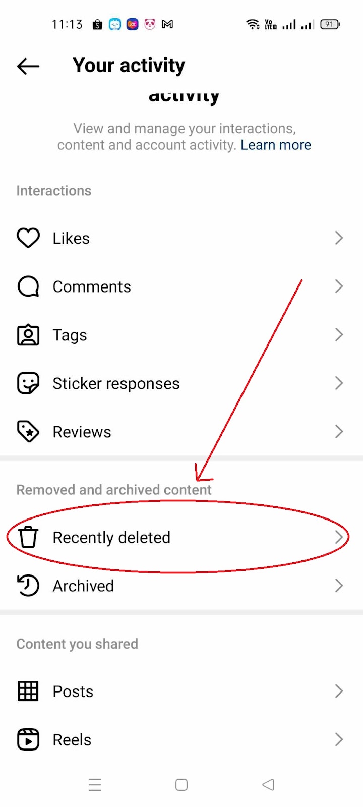 How to Rearrange Photos on Instagram Post - Recently Deleted