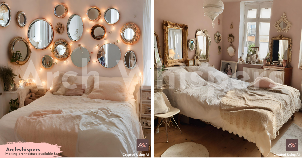 Reflective Bedroom Ambiance With a Stunning Mirrors of Different Sizes