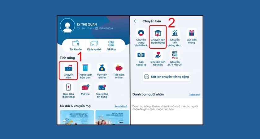 Chuyển tiền thành công nhưng không nhận được tiền Vietinbank