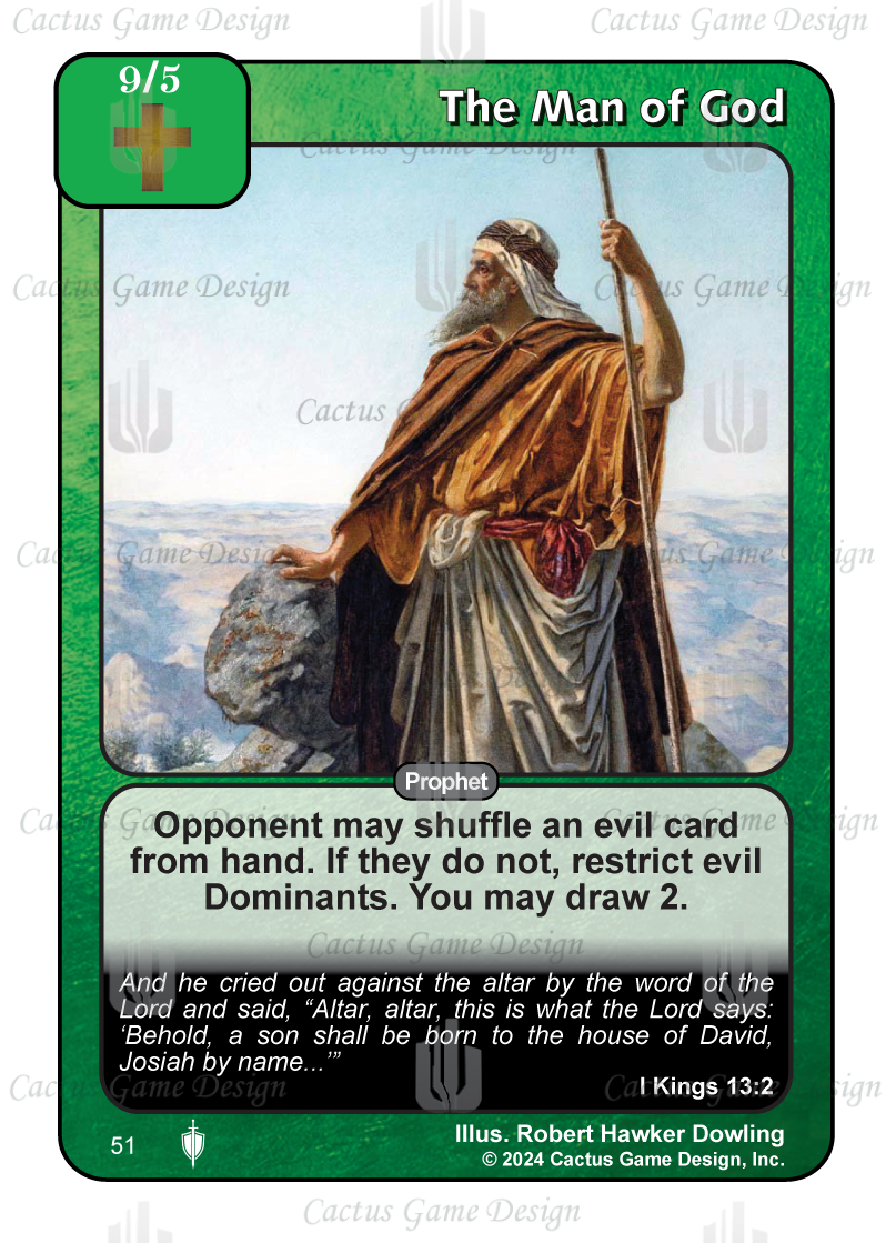 A card with a picture of a person holding a staff

Description automatically generated