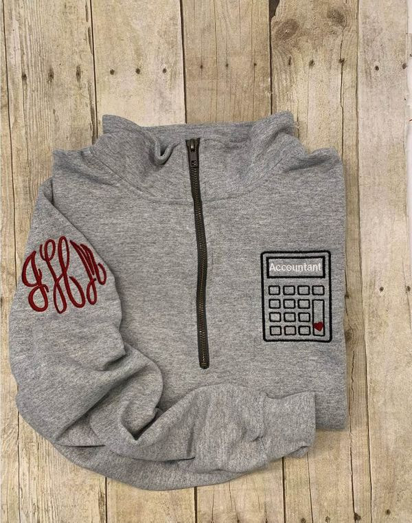 sudadera con capucha y bordado de contador
