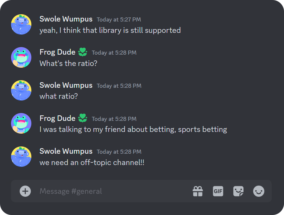 Discord conversation