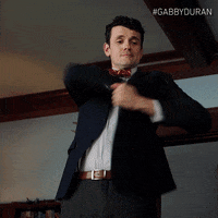 GIF of a Man Opening a List in The Form of a Scroll