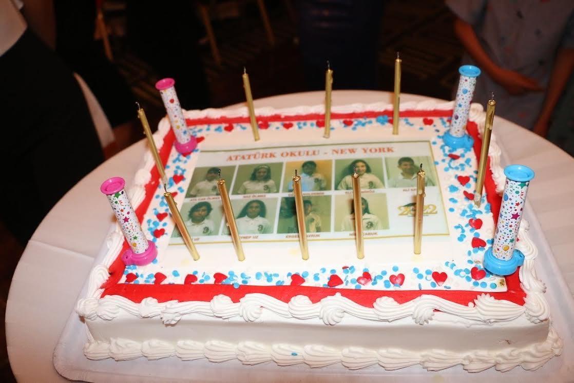 A birthday cake with candles

Description automatically generated