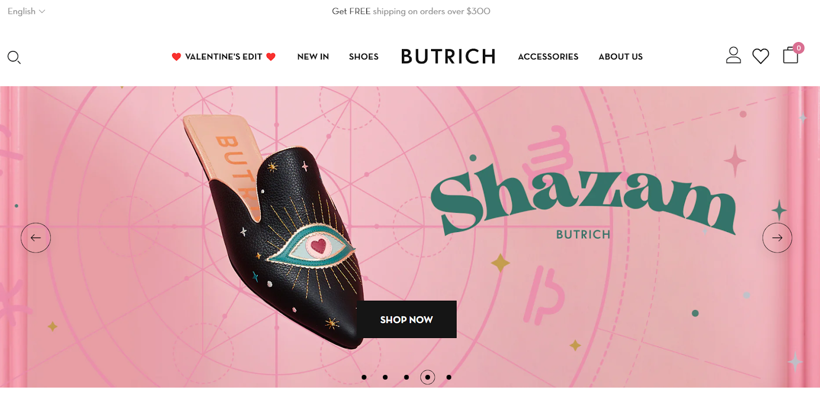 Butrich US search ads landing page for women shoes