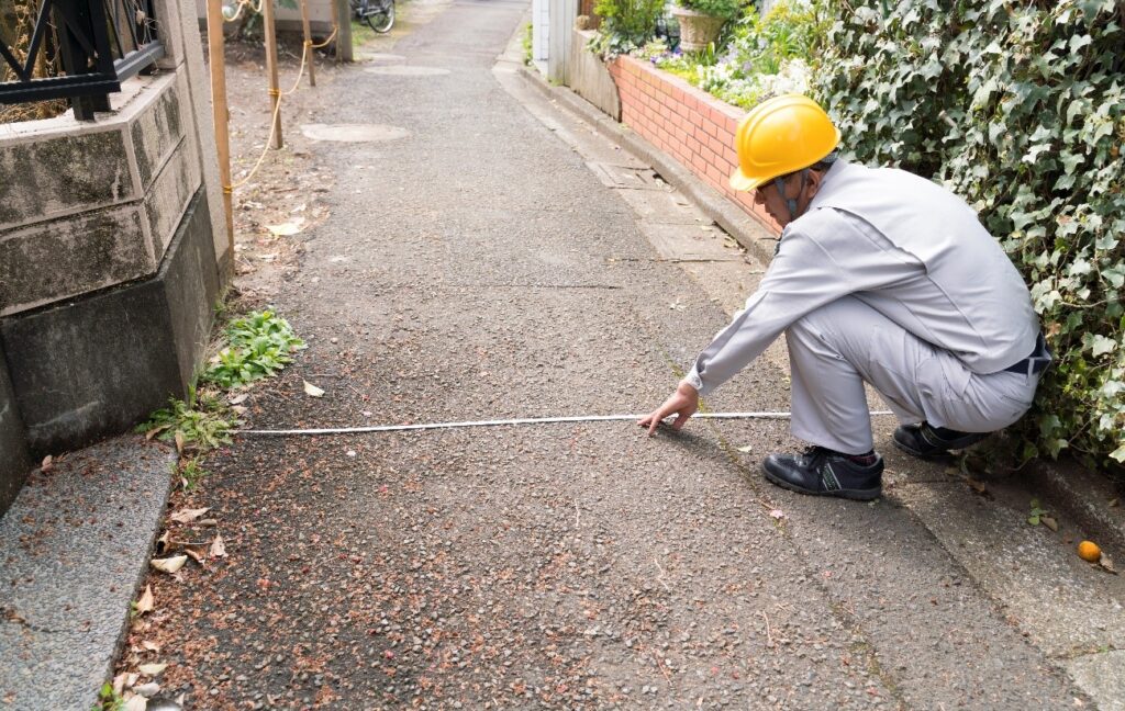 セットバックの現場調査の様子