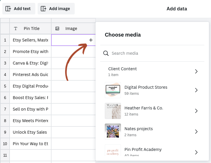 adding your data in with how to use canva bulk create
