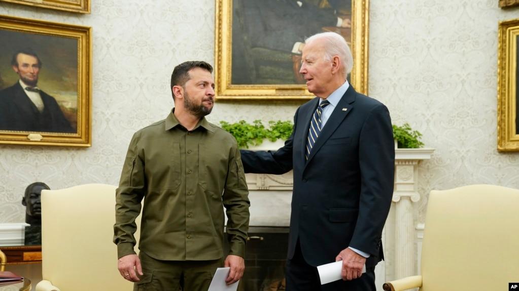 Tổng thống Hoa Kỳ Joe Biden tiếp đón Tổng thống Ukraine Volodymyr Zelenskyy tại Nhà Trắng vào ngày 21/9/2023.