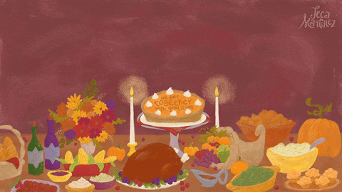 Gif of a thanksgiving feast