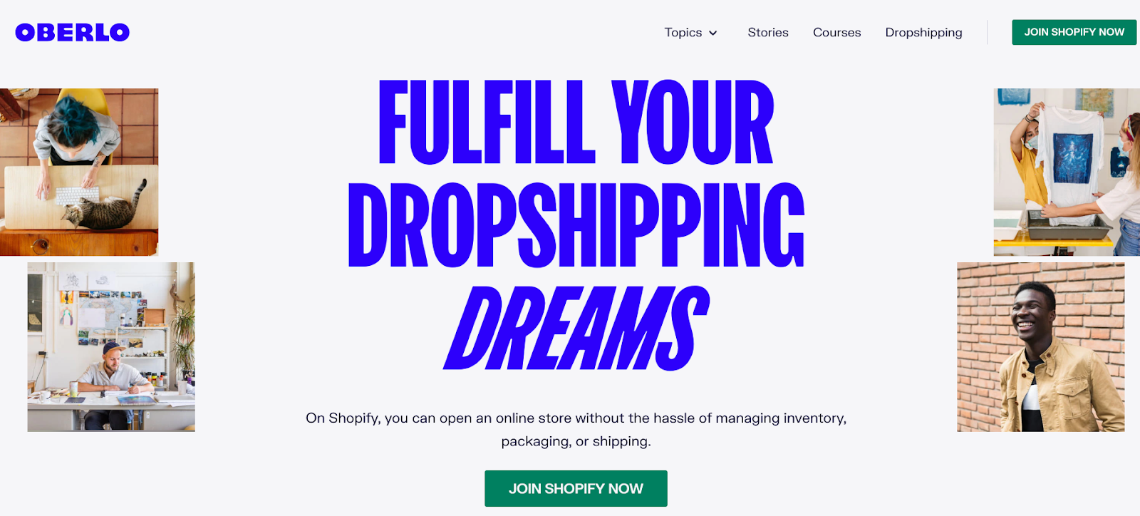fulfill your  dropshipping dreams with oberlo