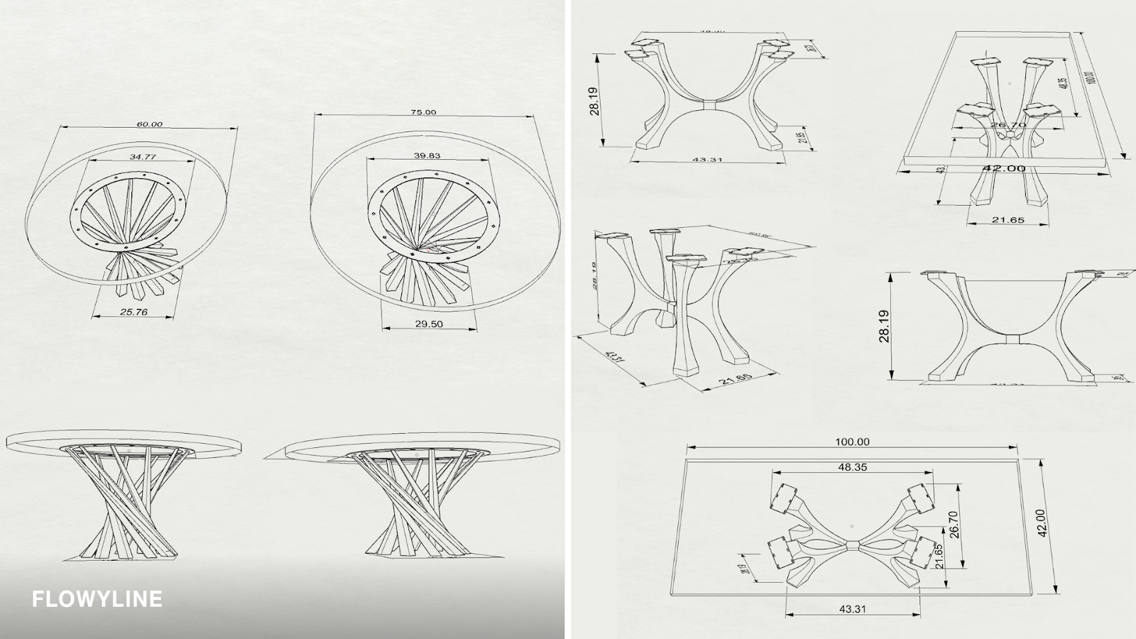 Flowyline Design offers free 3D drawings of your table top and their designs
