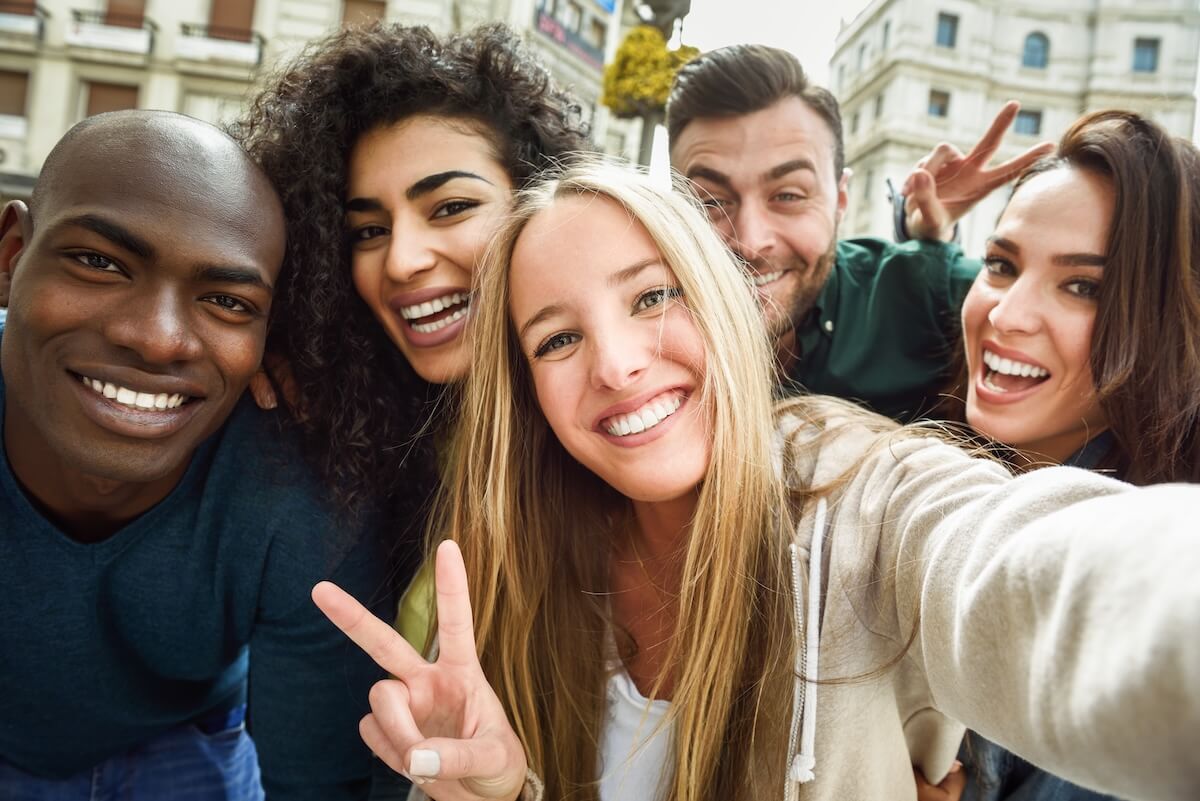 Friends taking a groufie