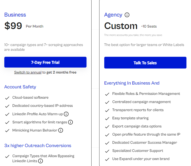 Expandi Pricing Plans