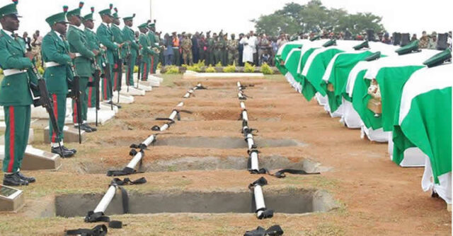 File: A military burial in Nigeria.