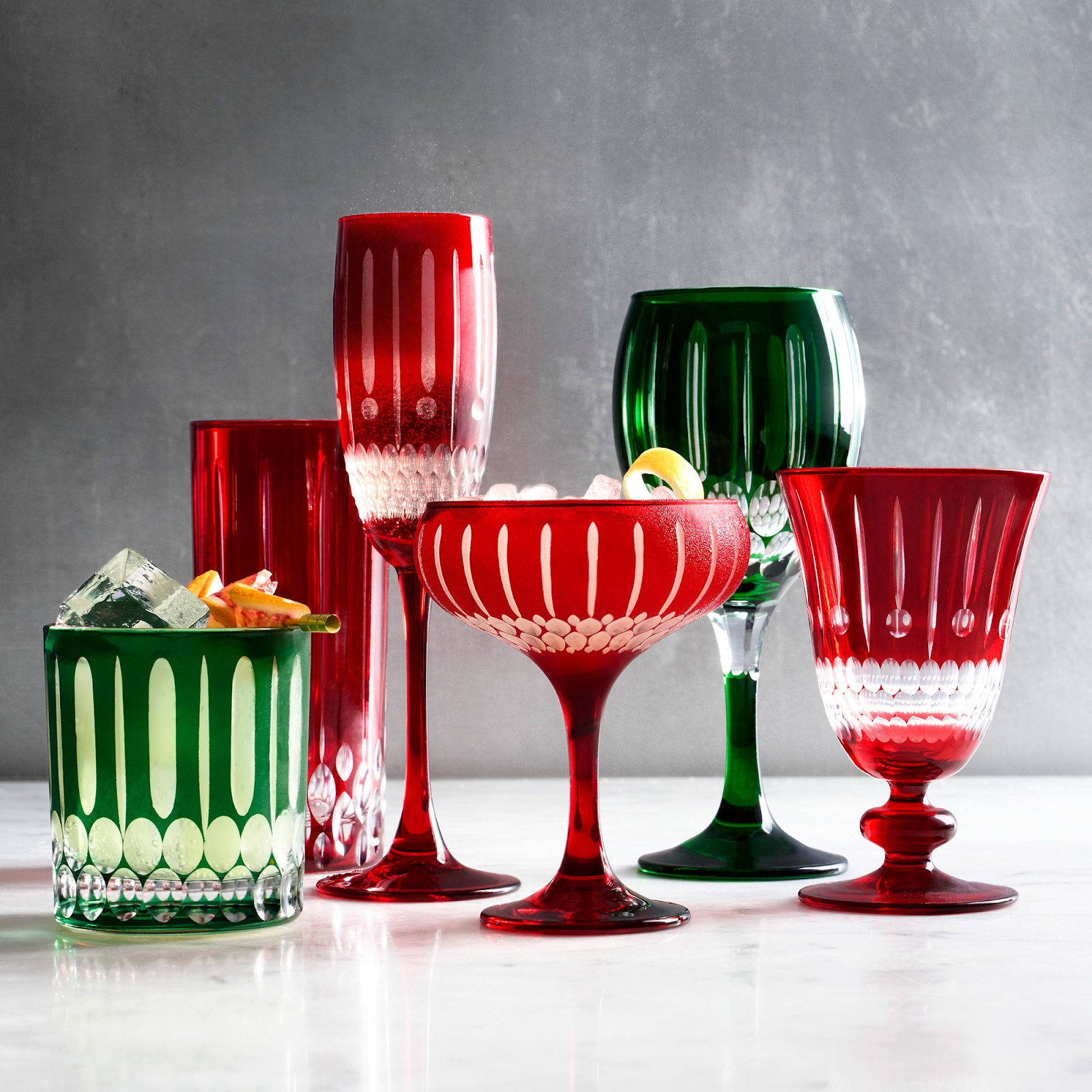 Exquisite Wilshire Jewel Cut Glassware Collection - Perfect for Ultimate Holiday Dinner Party - Williams Sonoma