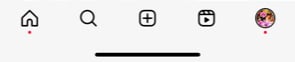 Instagram main menu bar example
