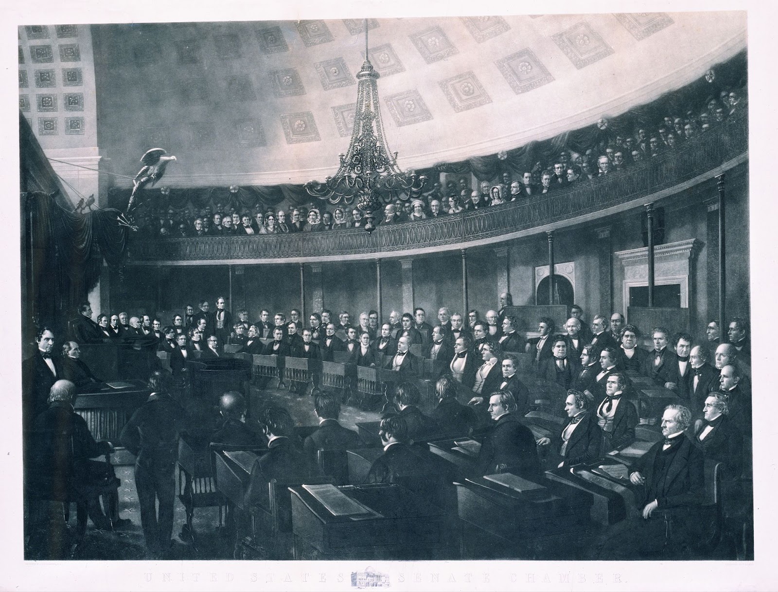 Historic image of the United States Senate Chamber, 1846 (Image courtesy of U.S. Senate Collection)