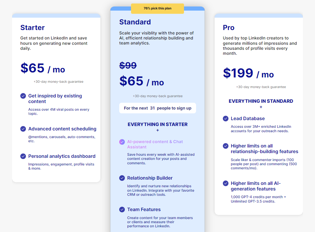 Taplio Pricing Plans