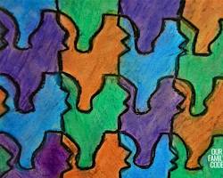 Image of Tessellations with oil pastels