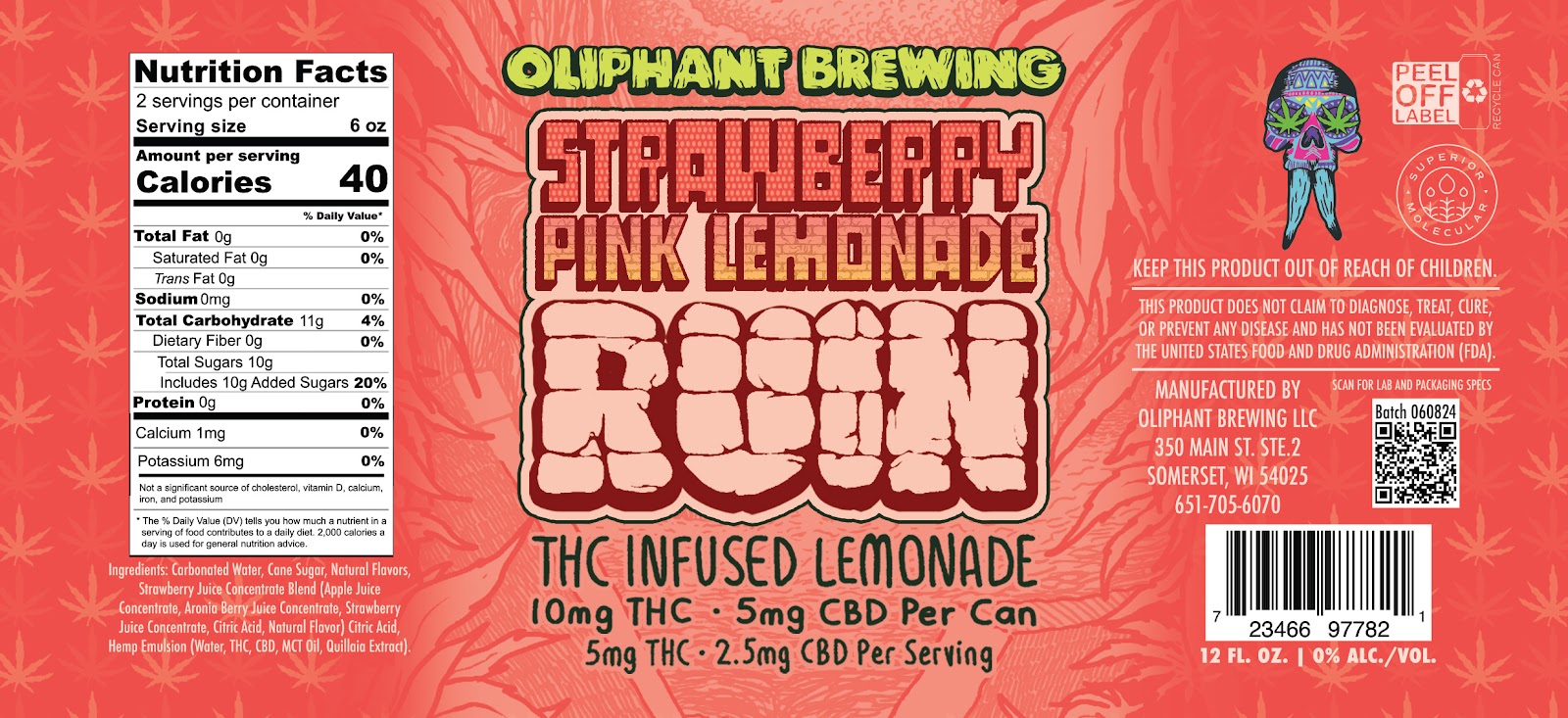 Oliphant Brewing Co Strawberry Pink Lemonade Ruin