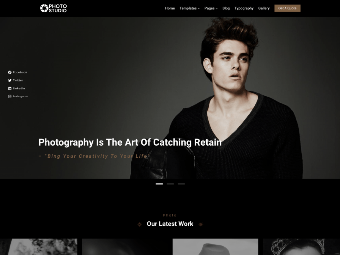 Gutenify photography WordPress theme