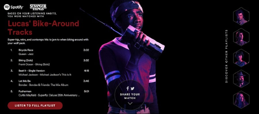 Stranger Things Examples of Native Ads