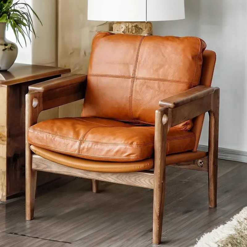 Wooden accent chair for scandinavian living room