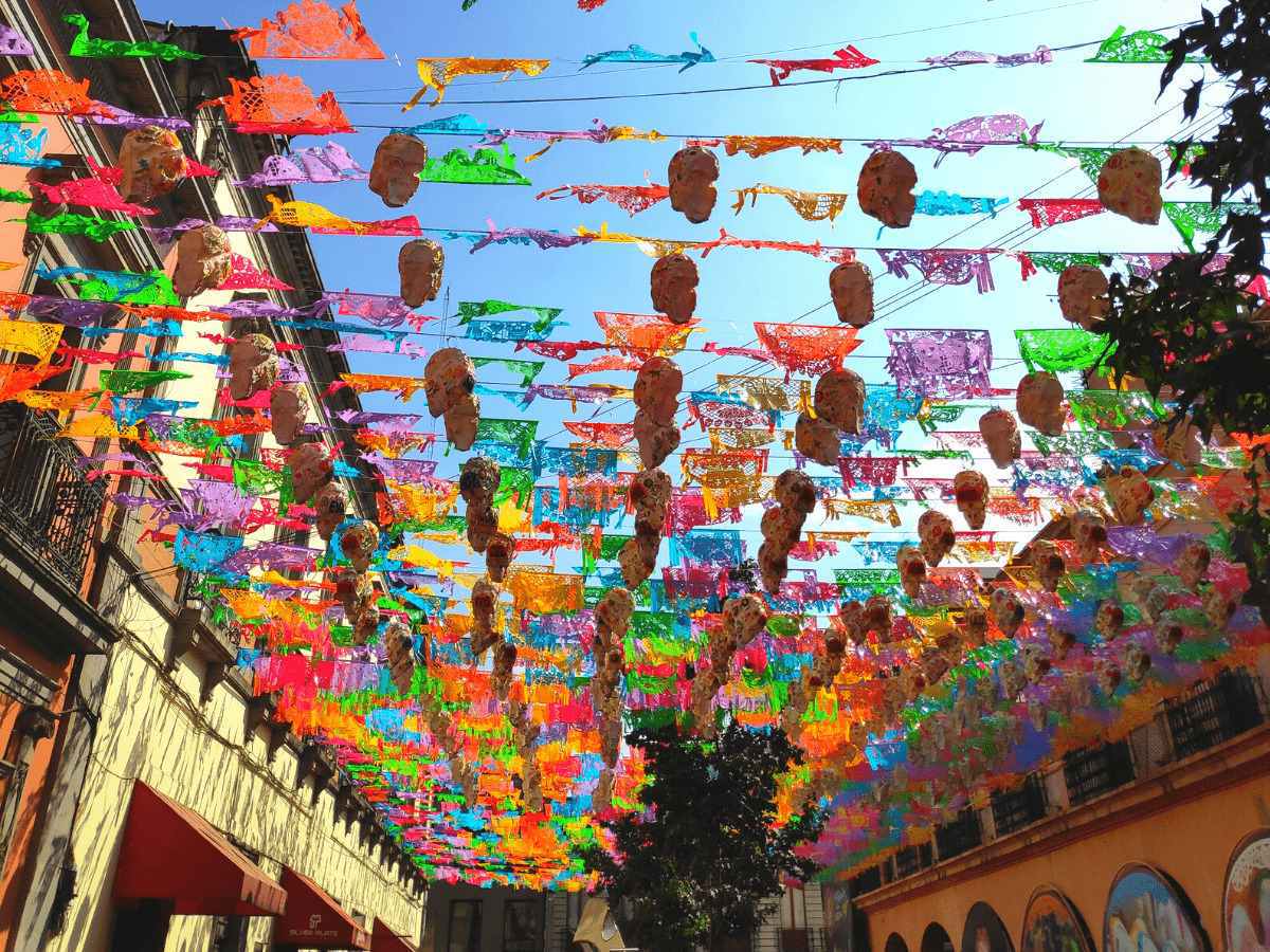 Día de los Muertos decorations in Toluca.