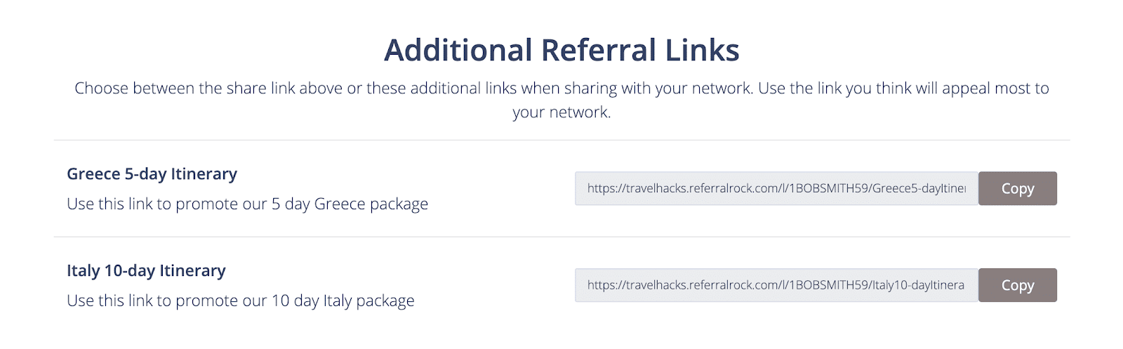 RR multiple affiliate links