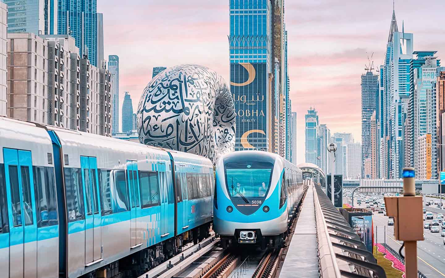 the dubai metro blue line project will accommodate a large number of passengers 