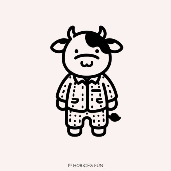 cow drawing idea, Cow in a Pajamas