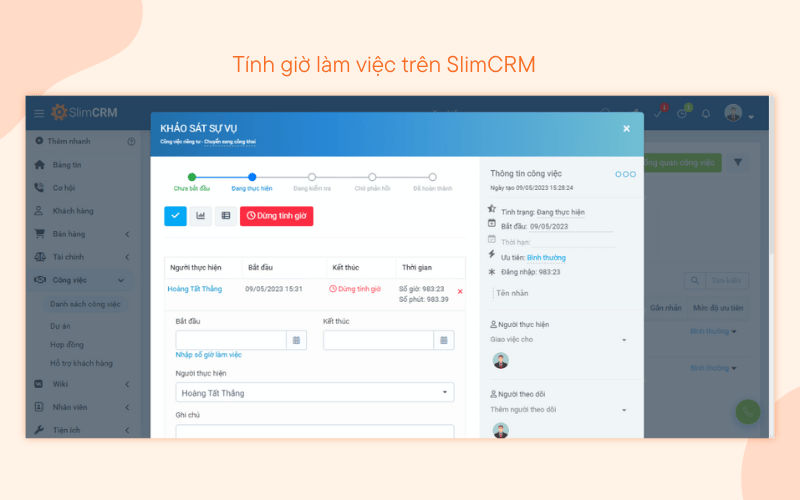 Phần mềm quản lý tiến độ dự án SlimCRM