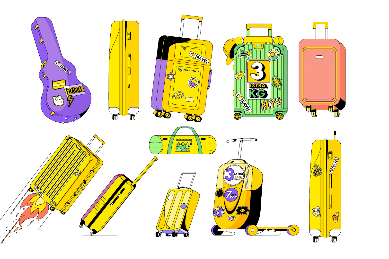 Artifact from the Scoot Airlines Illustration Showcase article on Abduzeedo