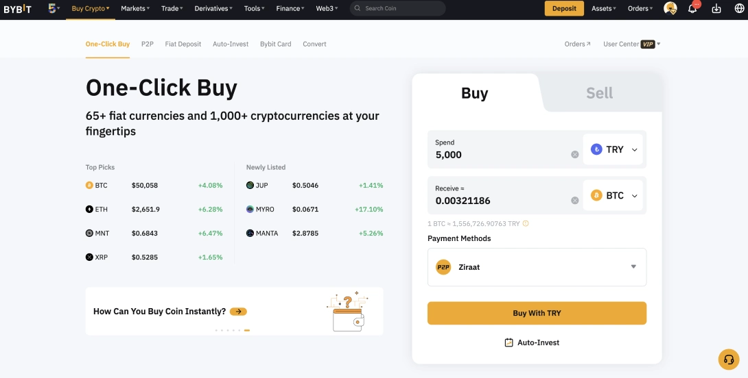 Buy Crypto with Ziraat Bank